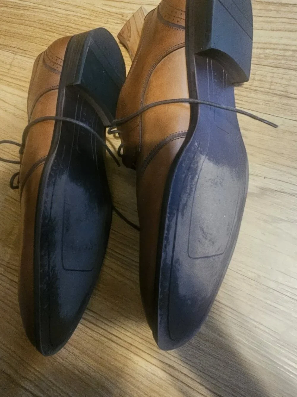 Joseph Abboud Andrew Shoes Wingtip Oxford Dress Leather Brown Mens 10.5 D